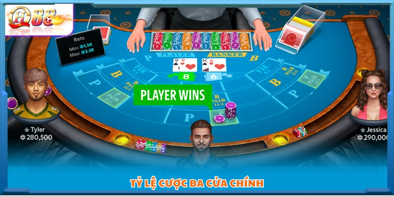 Bảng tỷ lệ trả thưởng cho ba cửa chính