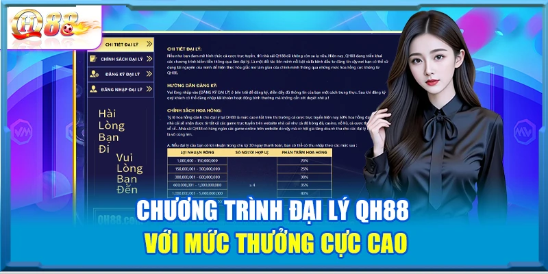 Chương trình đại lý QH88 với mức thưởng cực cao