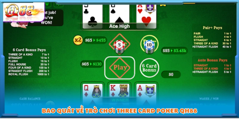 Three Card Poker QH88 – Trải nghiệm Poker tốc độ cao